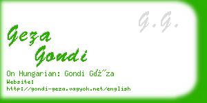 geza gondi business card